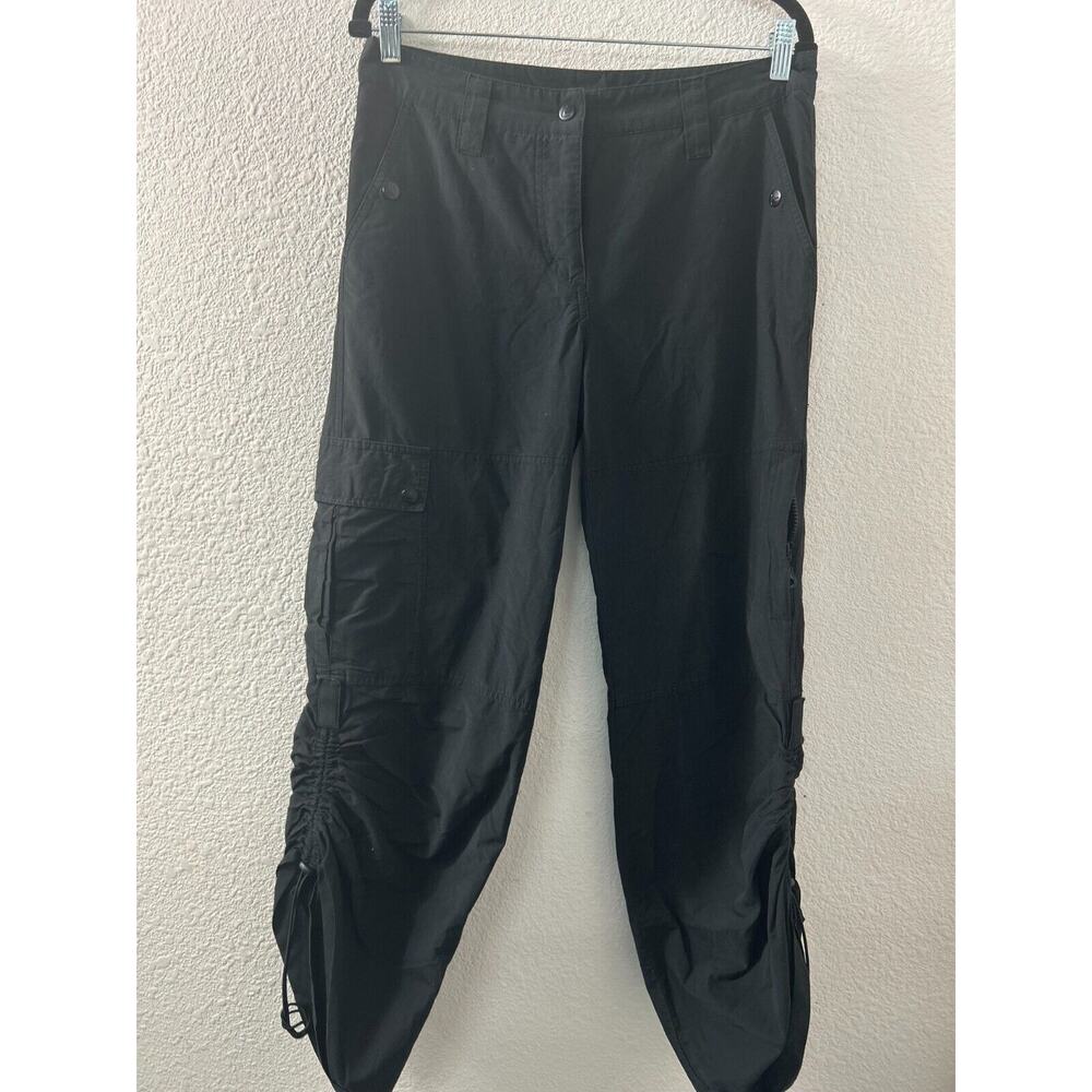 Vintage H&M Parachute Pants Womens Size 10 Black Military Cargo Baggy Y2K Gorp